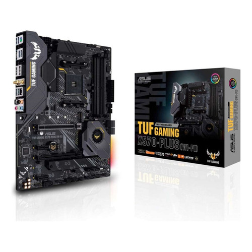 Motherboard Asus Tuf Gaming X570 Plus Wifi Amd Am4 Rgb Jmc Color Negro