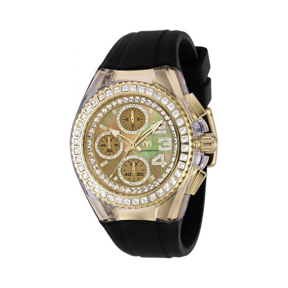Reloj Para Mujer Technomarine Cruise Tm-121062 Negro Color Del Bisel Oro Color Del Fondo Oro