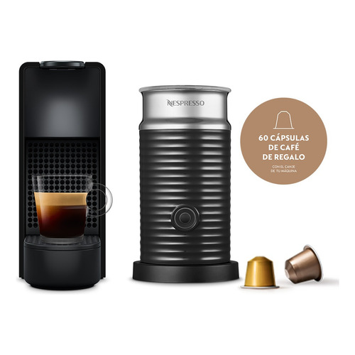 Cafetera Nespresso Essenza Mini C Aeroccino3 Color Negro