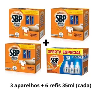 Repelente Elétrico 3 Ap + 6 Refil Inseticida Promoção C Nf