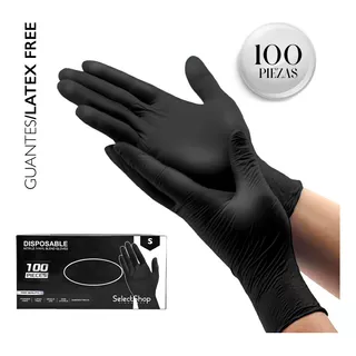 Guantes Descartables Antideslizantes Guantes Guantes De Nitrilo Color Negro Talle S X 100 Unidades