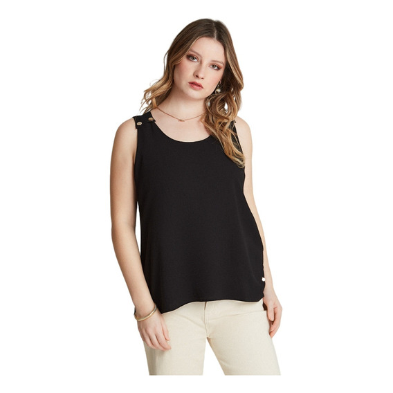 Blusa Sin Mangas Botones Hombro - 20109701