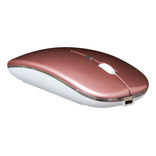 Mouse Sem Fio Recarregável Wireless Led Rgb Ergonômico Cor Rosa