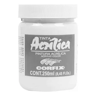 Tinta Acrílica Pintura Tela Branco Titânio 250ml Corfix Pote