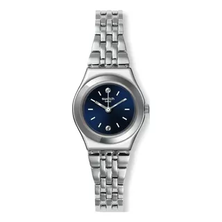 Reloj Swatch Mujer Classic Sloane Yss288g Color De La Malla Gris Color Del Bisel Gris Color Del Fondo Azul