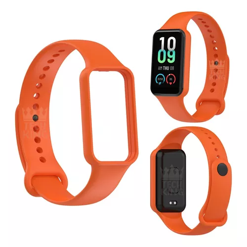 Kit Correa Manilla Banda Y Buff Screen Para Reloj Xiaomi Amazfit Bip Color  Naranja