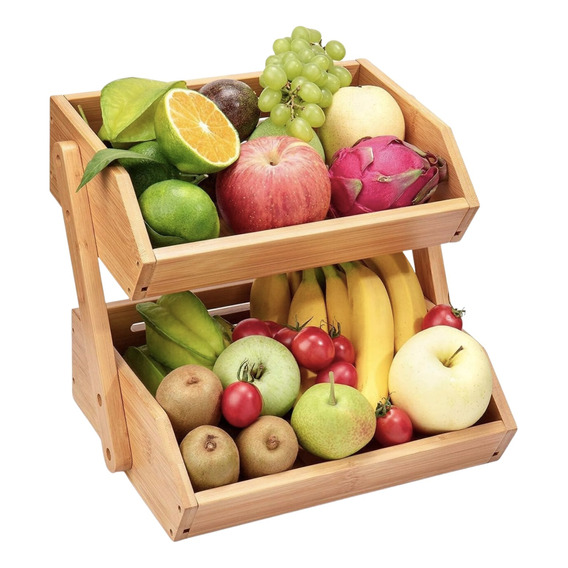 Frutero De Madera Organizador Verdulero Para Cocina 