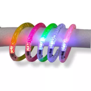 Pulsera Led Luminosa Acrilica Cambia De Color Cotillon X 50