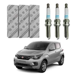  Jogo Velas Mopar Fiat Mobi 1.0 6v 3 Cilindros 2017 A 2021