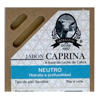 Jabón Caprina Artesanal Neutro A Base De Leche De Cabra 90g