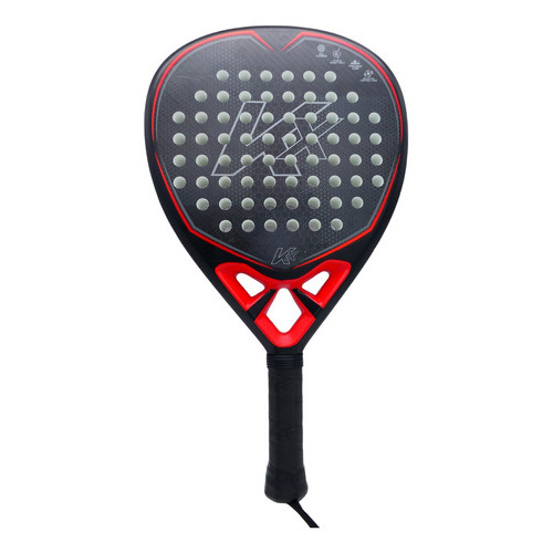 Pala De Pádel Raqueta K6 Paddle Carbon Attacker One Color Negro-Rojo