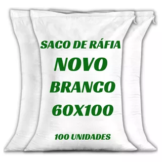 100 Sacos De Ráfia Novo 60x100cm Grande Branco P/ Milho 60kg
