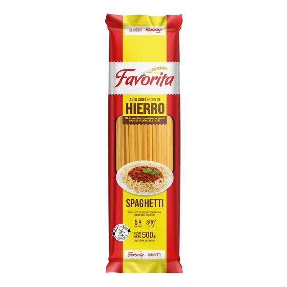 Favorita fideos spaghetti hierro 500gr