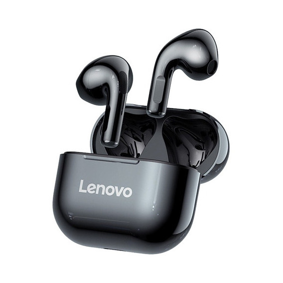 Audífonos in-ear gamer inalámbricos Lenovo LivePods LP40 negro con luz LED