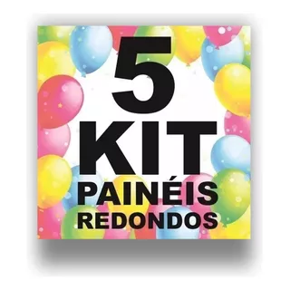 Kit 5 Painéis Redondos Sublimados 3d À Escolher - 1,5x1,5m