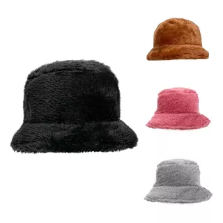 Piluso/bucket Hat Corderito Suave Moda Invierno X 3 Unidades