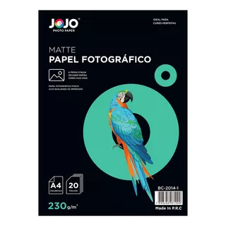 Papel Fotográfico A4 Matte Fosco 230g Branco 100 Folhas