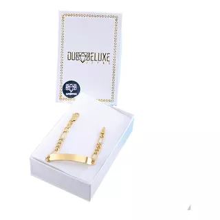 Esclava Bebé Figaro L 4mm Plata Baño Oro 24k Duodeluxejoyas®