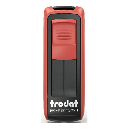 Sello de bolsillo personalizado Trodat Pocket 9511, color rojo/negro