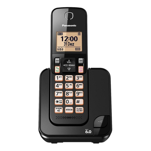 Telefone Panasonic Central KX-TGC350 sem fio 220V - cor preto