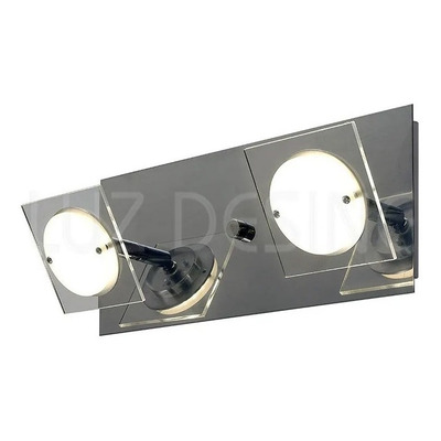 Aplique 2 Luces Led Sun Moderno 20w Pontente Acero