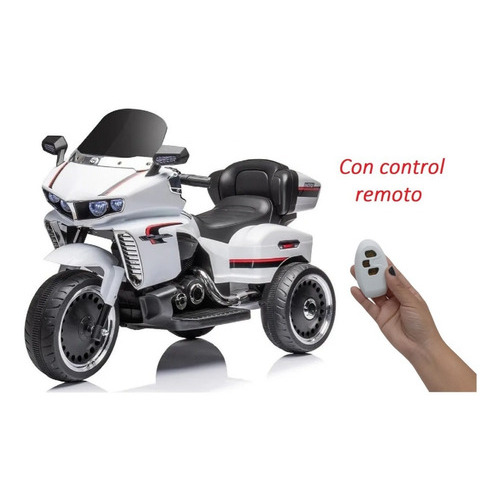 Moto A Bateria 3 Ruedas 12v Con Luz Zaki Babymovil Color Blanco