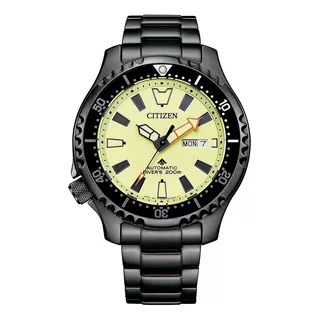 Reloj Citizen Promaster Diver Fugu Para Caballero 61554 Color De La Correa Negro Color Del Fondo Verde