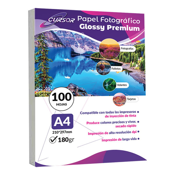 Papel Fotográfico A4 180 Gramos Pack 100 Hojas