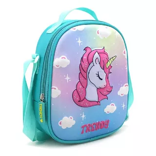 Lunchera Morral Termica Trendy Unicornio Aislante Aluminio Color Verde