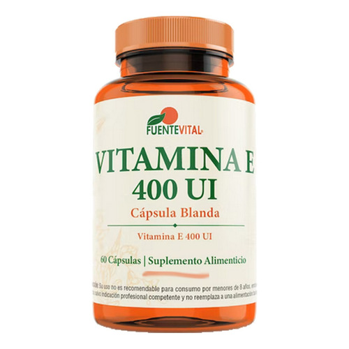Vitamina E 400 Ui- Antioxidante Piel Cabello Sabor 1 X 60 Sabor 1 x 60 Cápsulas Soft Gel