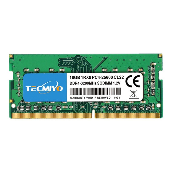 Memoria RAM Tecmiyo gamer color verde 16GB 1x16GB Tecmiyo PC4-25600S