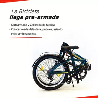 Bicicleta Plegable Randers R20 Shimano 7 Velocidades Color Azul