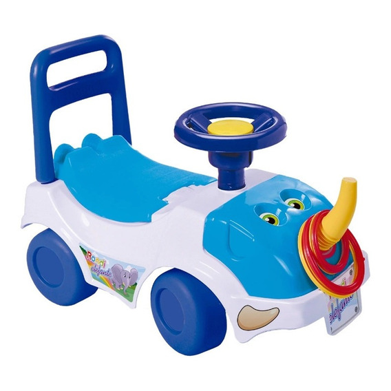 Caminador pata pata auto Rondi Andarin pata-pata elefante con sonido y barra de empuje color azul
