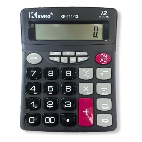 Calculadora Grande Mesa Kenko 12 Digitos Comercial Trabajo Color Negro