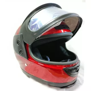 Casco De Moto Original Unisex Reforzado Doble Visor Cuellera