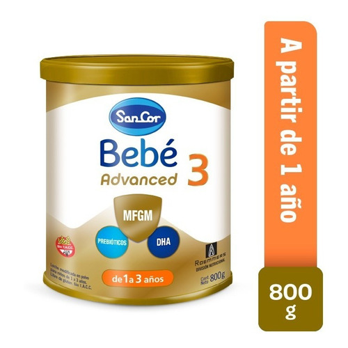 Sancor Bebe Advanced Formula Infantil Etapa 3 Lata X 800 Gr