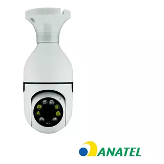 Câmera Ip Inteligente Wifi E Espiã Lâmpada Visão Noturna Cor Branco
