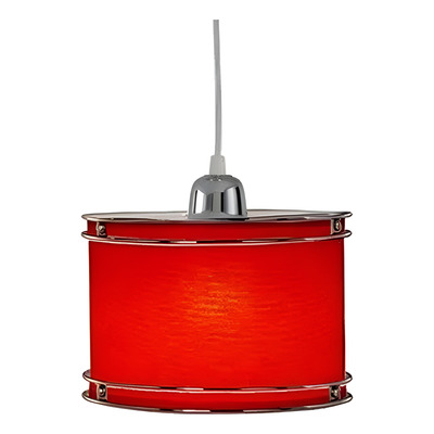 Colgante 1 Luz Doble Aro Cromo Altura Regulable Rojo Rojo