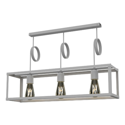 Colgante Cajón Recto Cubo 3 Luces Blanco Spl Luz Desing