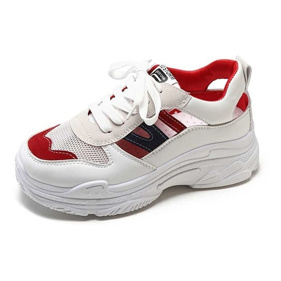 Zapatillas Blanco Y Rojo Shein