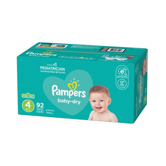 Pañales Pampers Etapa 4 X92u - Unidad A $1423