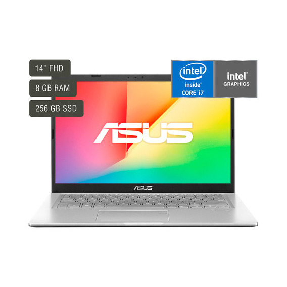 Notebook Asus 14'' Core I7 8gb 256gb Win11 Latentación Color Plateado (transparent Silver)