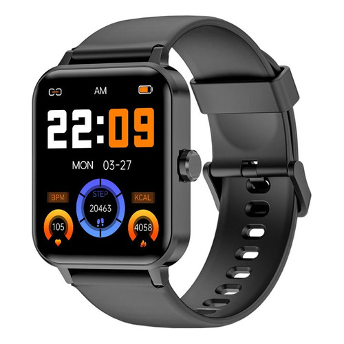 Reloj Inteligente Smartwatch Blackview Modelo R30 De 1.83´ Caja Negro Malla Negro Bisel Negro Diseño De La Malla Lisa