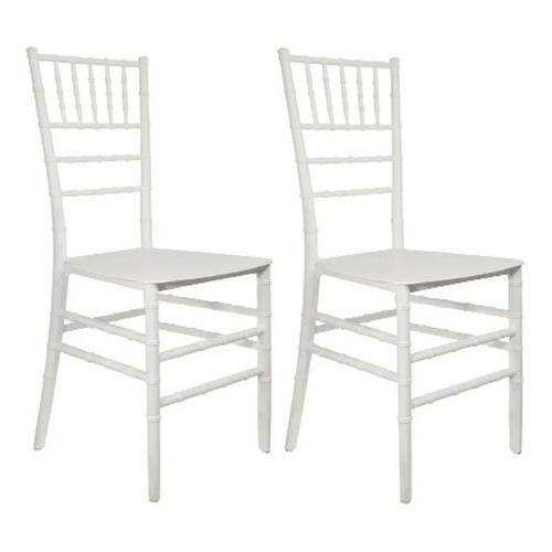  CLEAN LAB Silla Tiffany Plastica Eventos Apta Para Exteriores Pack X 2 Color de la estructura de la silla Blanco