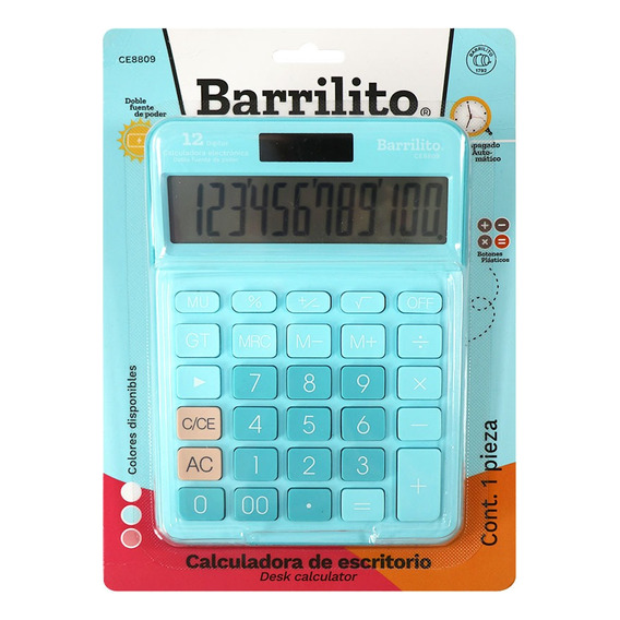 Calculadora De Escritorio Barrilito Grande 12 Dígitos