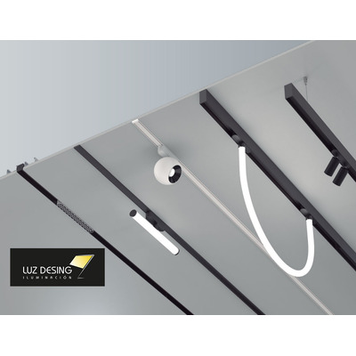 Riel Magnetico Skyline Negro Macroled 2m, Dc48v, Con Endcap