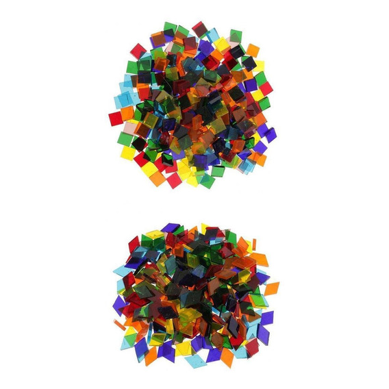 500 Piezas Cuadrado Y Rombo Shapes Vidrio Mosaico Azulejos