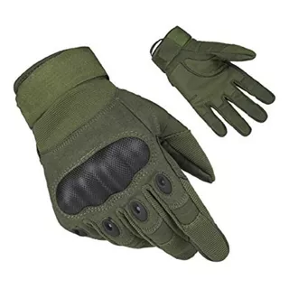 Guante Moto Tactica Con Proteccion Reforzados Con Goma Color Verde Talle M