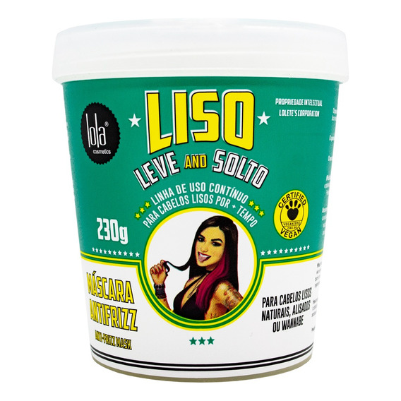 Lola Liso Leve E Solto Máscara Antifrizz Alisado 230gr 3c