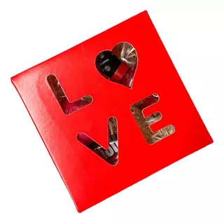 Caja Roja Golosinas-regalitos X 100 C/visor Love-12x12x5 